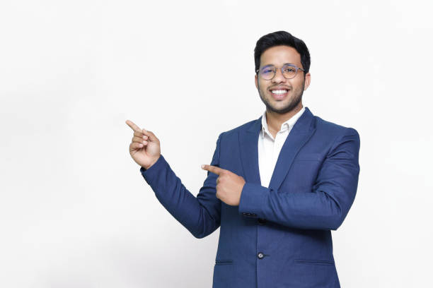 Businessman pointing towards our rebranding strategy workshop to improve business performance